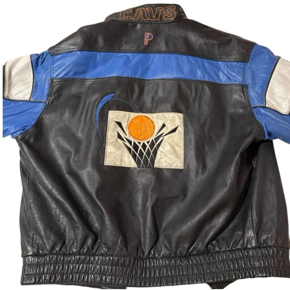 1980s Pro Player Cleveland Cavaliers XL NBA Wilsons Leather Jacket Color Block - Picture 3 of 8